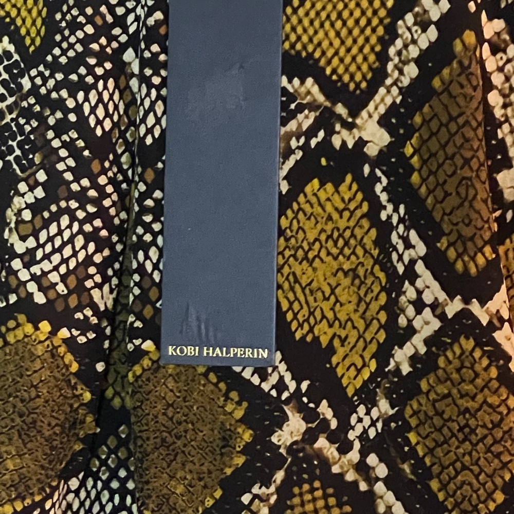 Kobi Halperin Brandy Silk Blouse Marigold Multi Snakeskin Print Sz Large NWT 🔥 - Picture 6 of 10